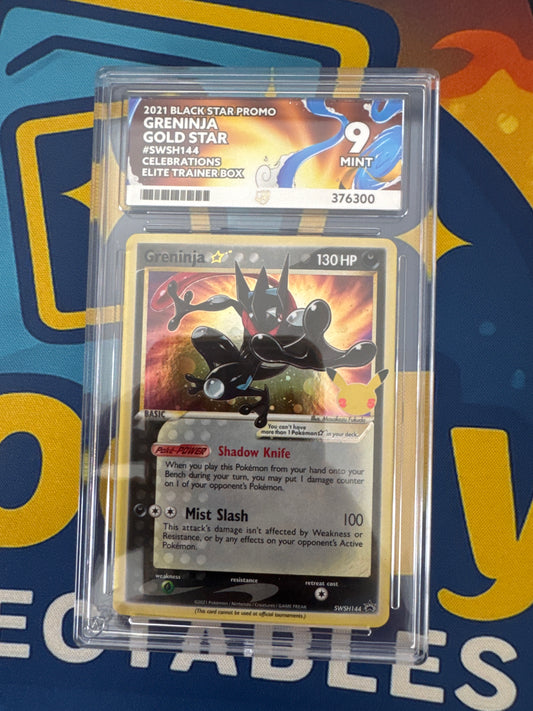 2021 Greninja Gold Star – Black Star Promo #SWSH144 – Celebrations ETB – MINT 9 (ACE Grading)